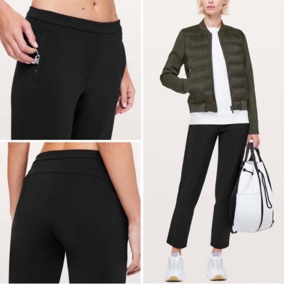 LULULEMON ON THE MOVE BLACK PULL-ON STRETCH TROUSER PANT WOMEN SIZE 6 - Picture 6 of 8